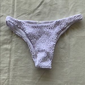 White Scrunched Cheeky Bikini Bottom